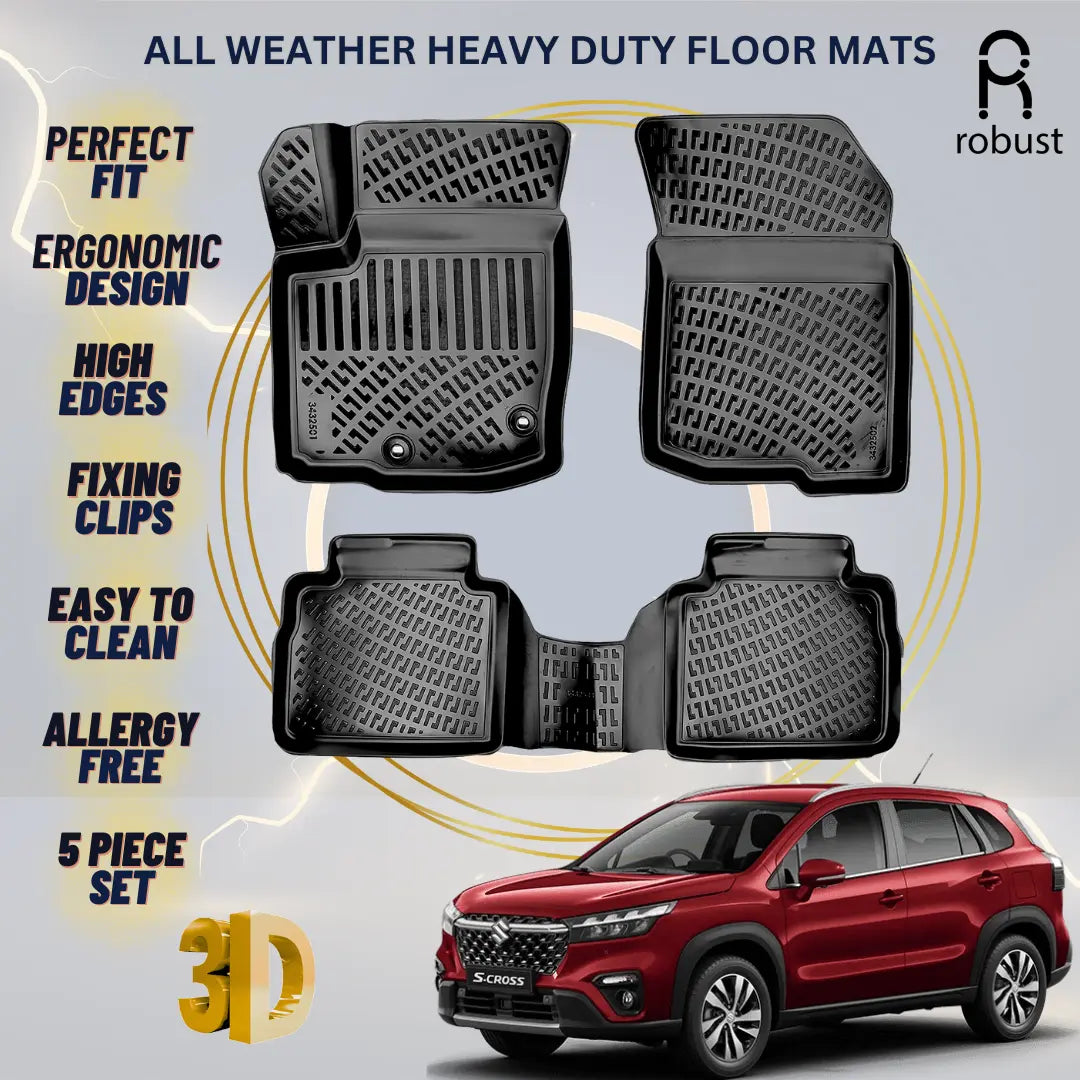 Floor Mats Liners For Suzuki SX4 2021-2025 All Weather Heavy Duty 3D Car Rugs