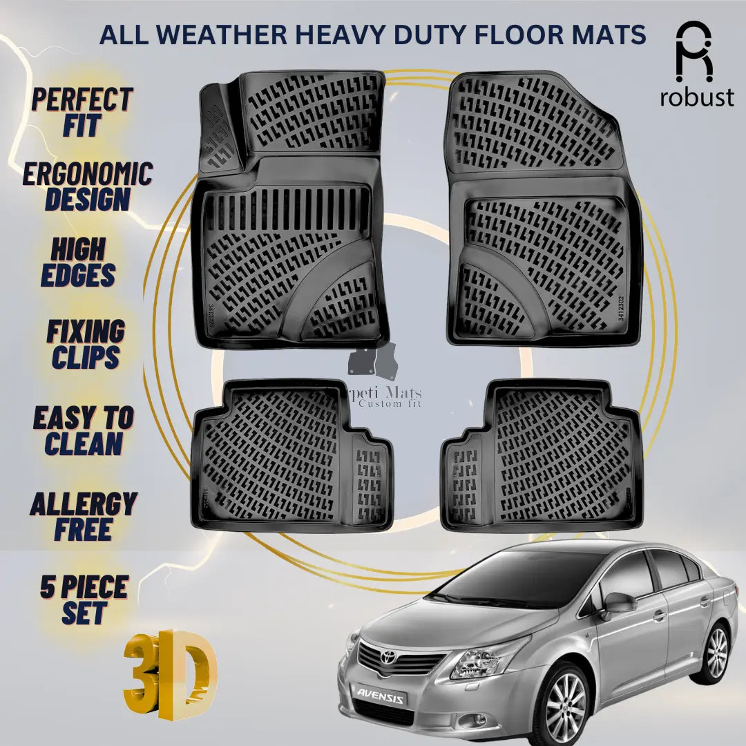 Floor Mats Liners For Toyota Avensis 2009-2012 All Weather Heavy Duty Car Rugs