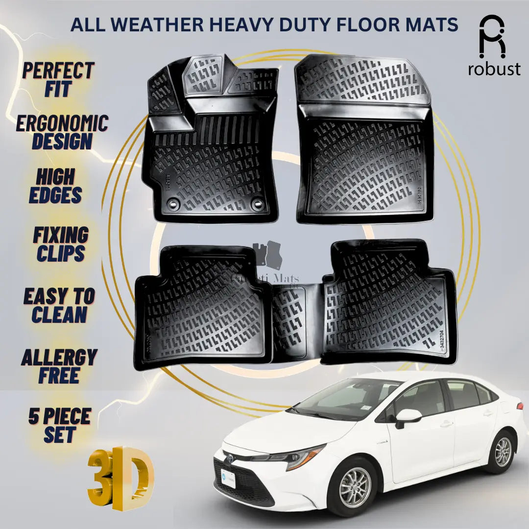Floor Mats Liners For Toyota Corolla Sedan 2018-2025 All Weather Heavy Duty Rugs