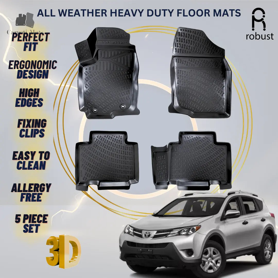 Floor Mats Liners For Toyota Rav4 2013-2016 All Weather Heavy Duty 3D Car Rugs
