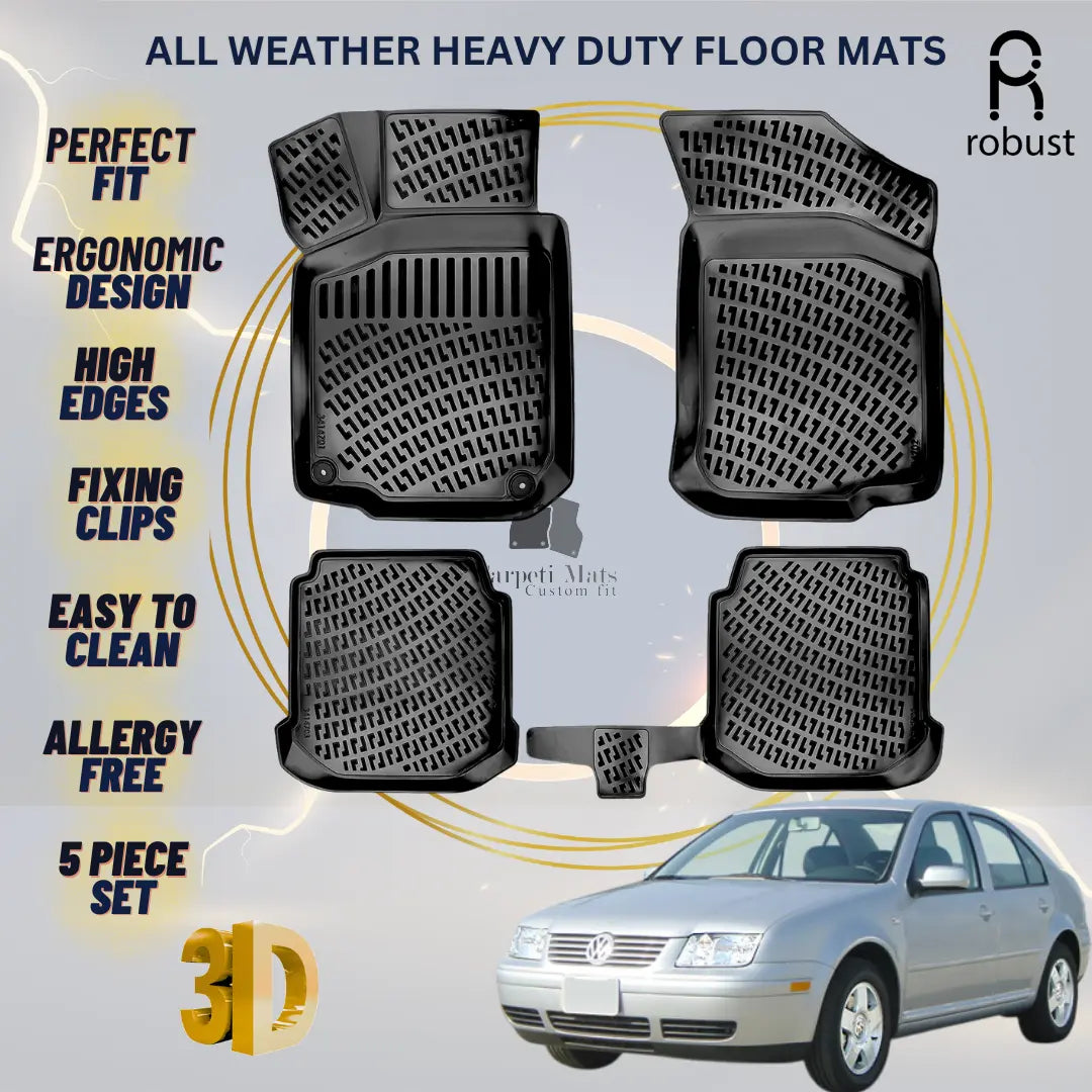 Floor Mats Liners For VW Volkswagen Jetta 1999-2004 All Weather Heavy Duty Rugs