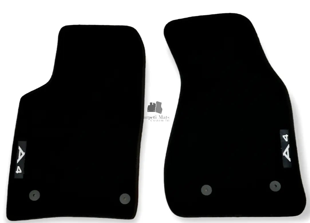Front Car Floor Mats For Audi A4 B5 Waterproof Black Velour Carpet Liners 2pcs