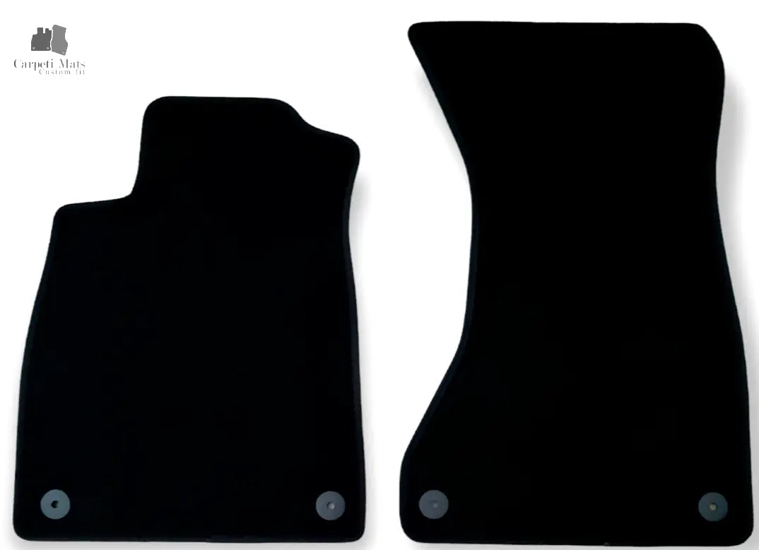 Front Car Floor Mats Velour For Audi A4 B9 Waterproof Black Carpet Liners 2pcs