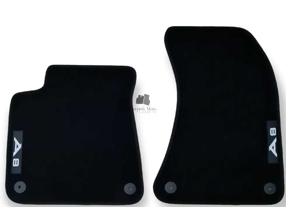 Front Car Floor Mats Velour For Audi A8 Waterproof Black Carpet Auto Liners 2pcs