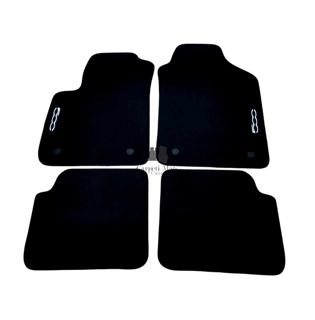 Front Car Floor Mats Velour For Fiat 500 Waterproof Carpet Rugs Auto Liners 2pcs