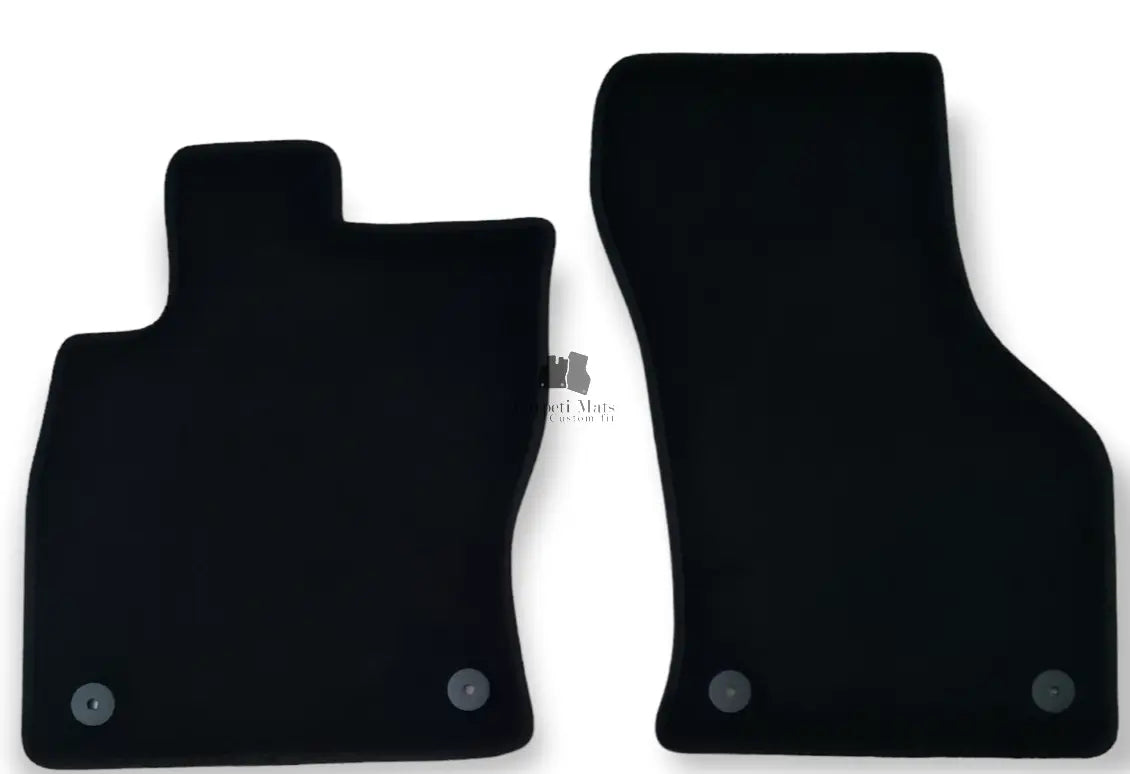 Front Car Floor Mats Velour For VW Golf Mk7 Waterproof Black Carpet Liners 2pcs