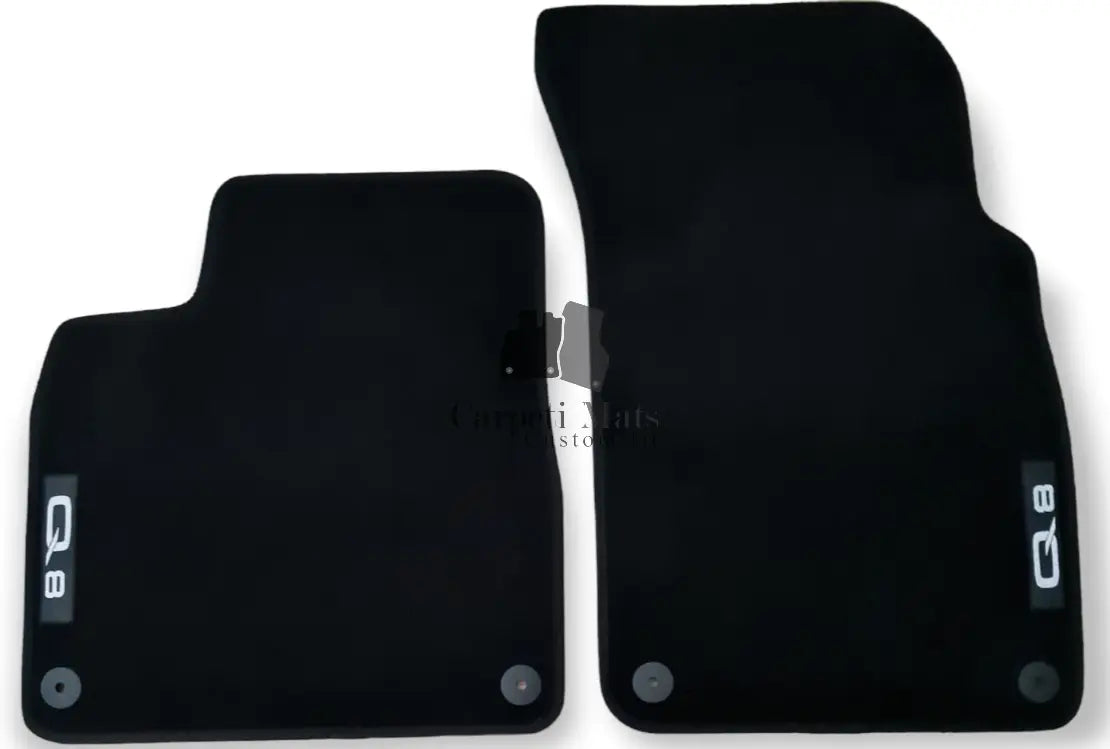 Front Velour Car Floor Mats For Audi Q8 Waterproof Carpet Rugs Auto Liners 2pcs