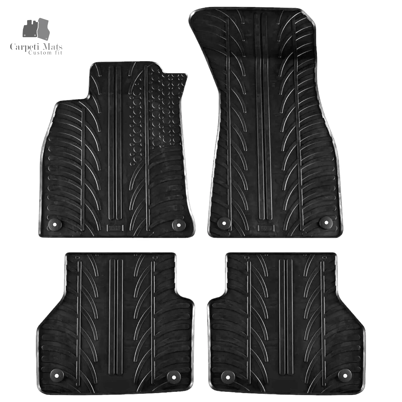 Rubber Car Floor Mats For Audi A6 RS6 C8 All Weather Heavy Duty Rugs Auto Liners