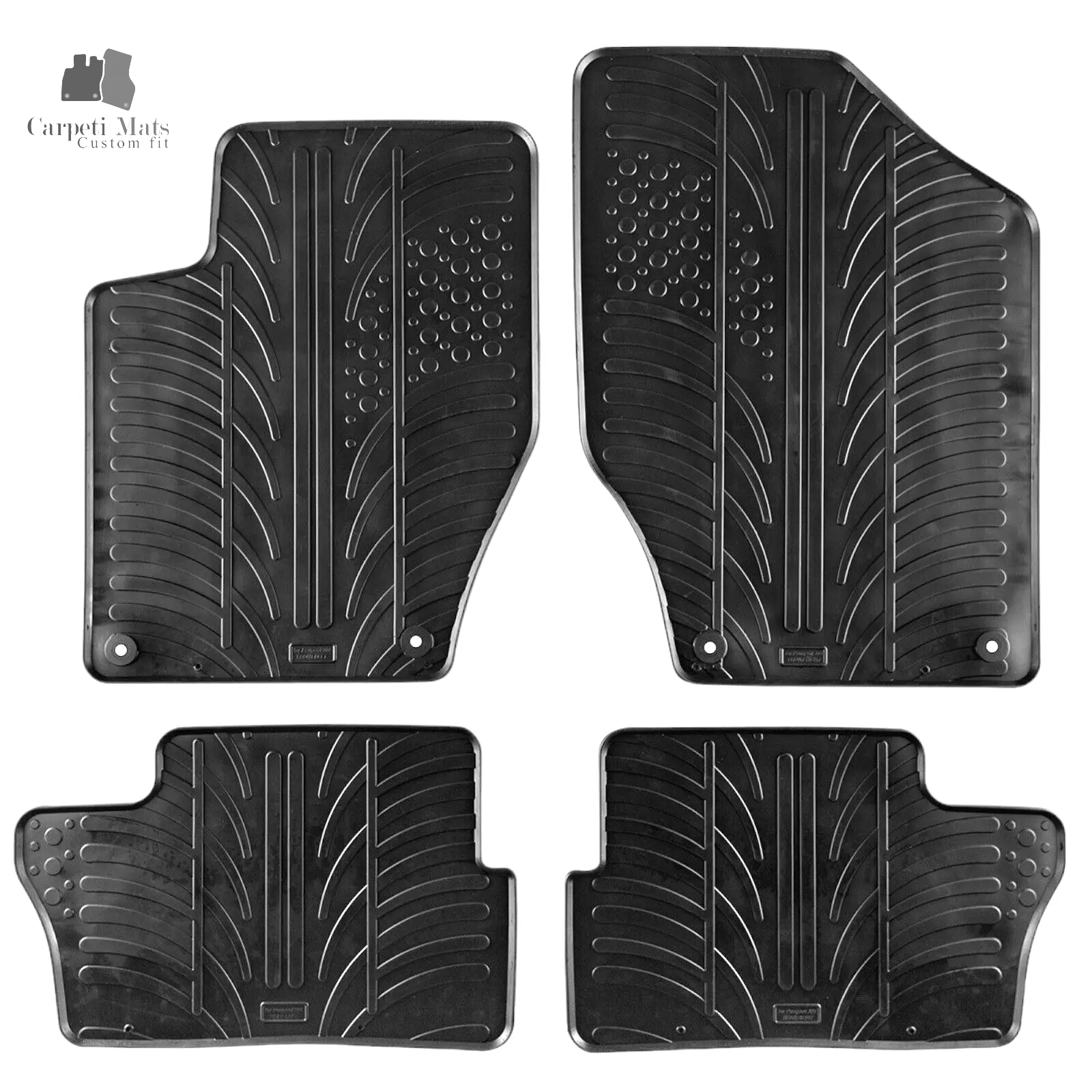 Rubber Car Floor Mats For Peugeot 307 All Weather Heavy Duty Rugs Auto Liners