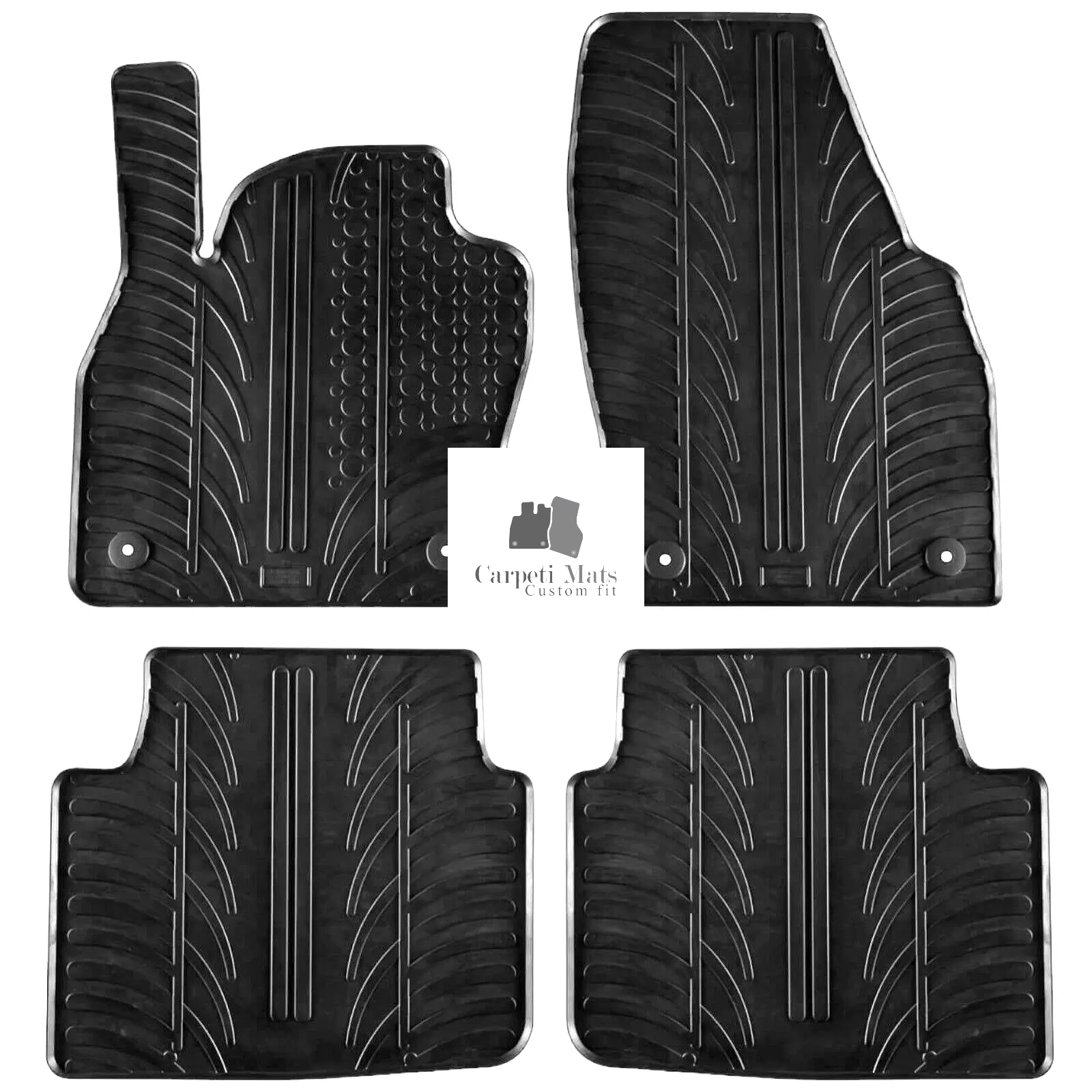 Rubber Car Floor Mats For Skoda Kamiq All Weather Heavy Duty Rugs Auto Liners