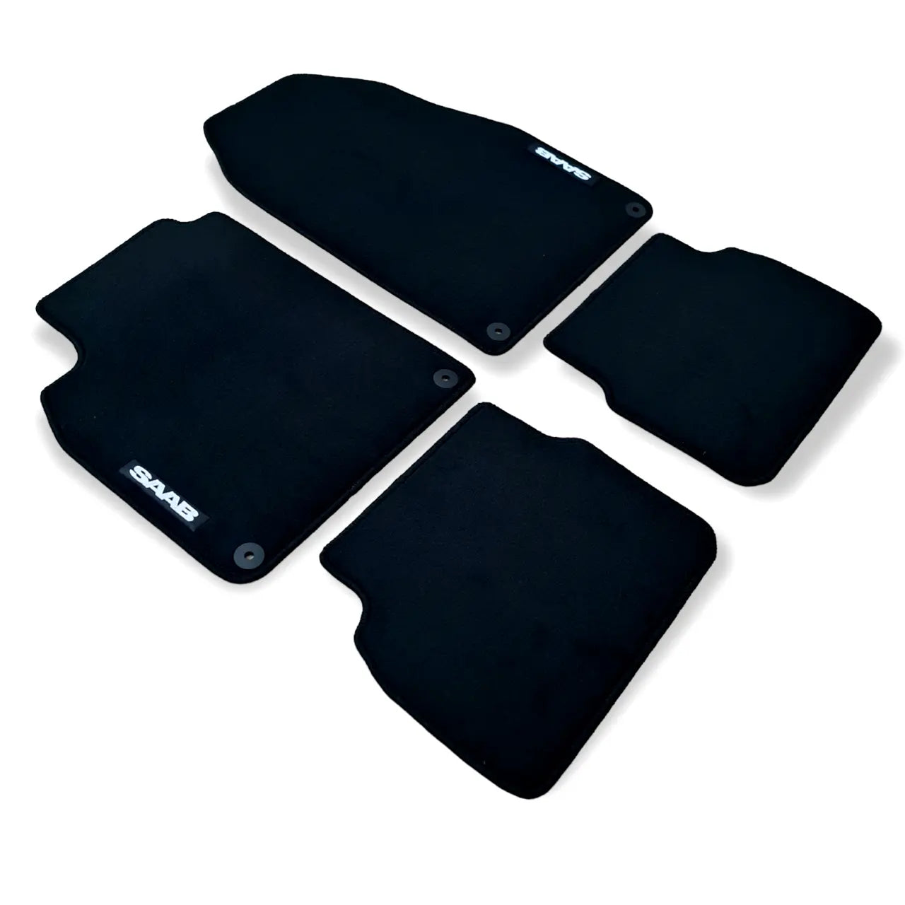 Velour Car Floor Mats For SAAB 9-3 Waterproof Black Carpet Rugs Auto Liners New