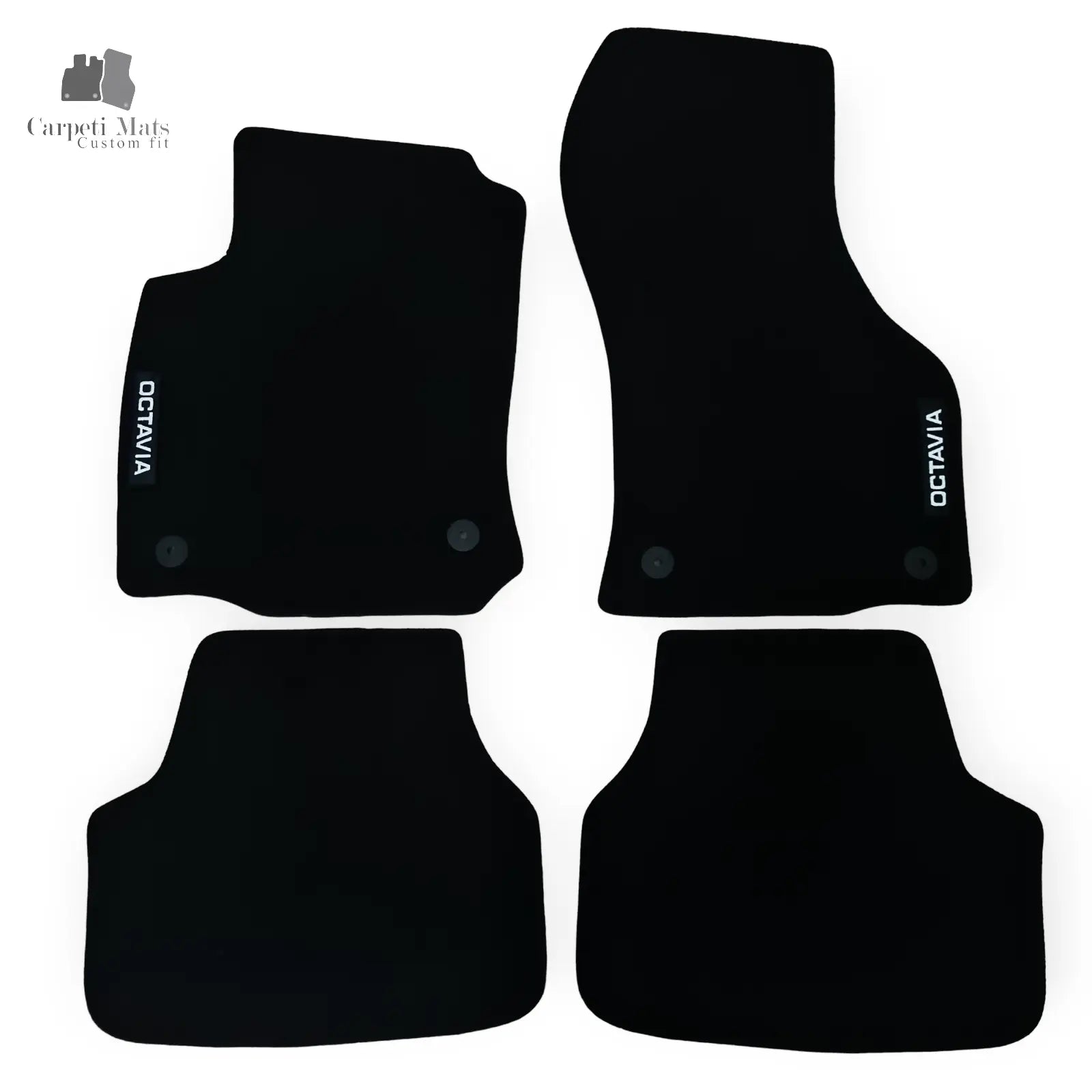 Carpet Car Floor Mats Velour for Skoda Octavia III lim./estate and facelift 2013-2019 5 doors-logo Car Floor Mats Velour CarpetiMats