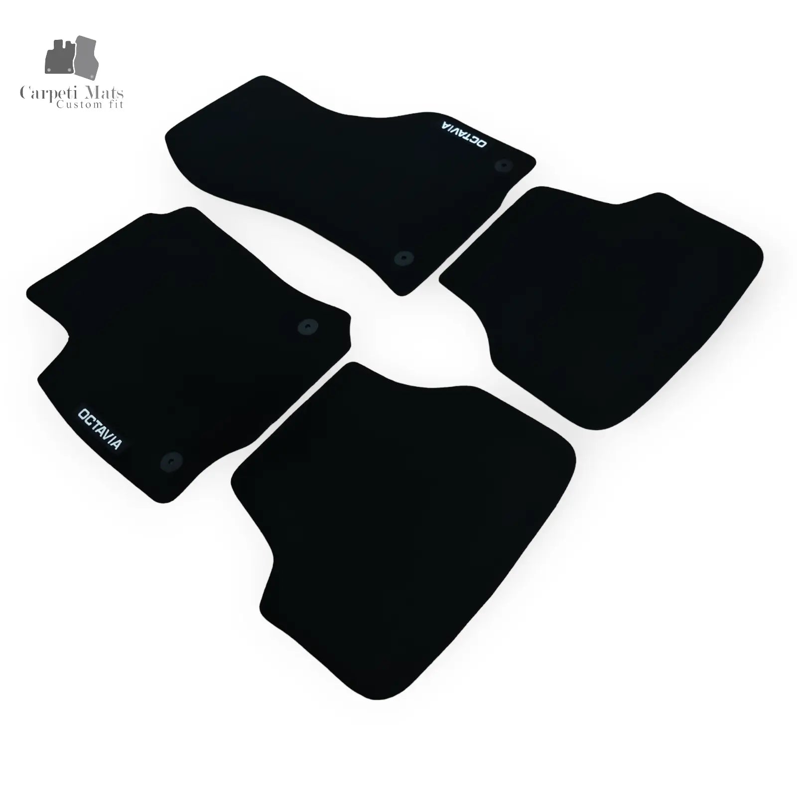 Carpet Car Floor Mats Velour for Skoda Octavia III lim./estate and facelift 2013-2019 5 doors-logo Car Floor Mats Velour CarpetiMats