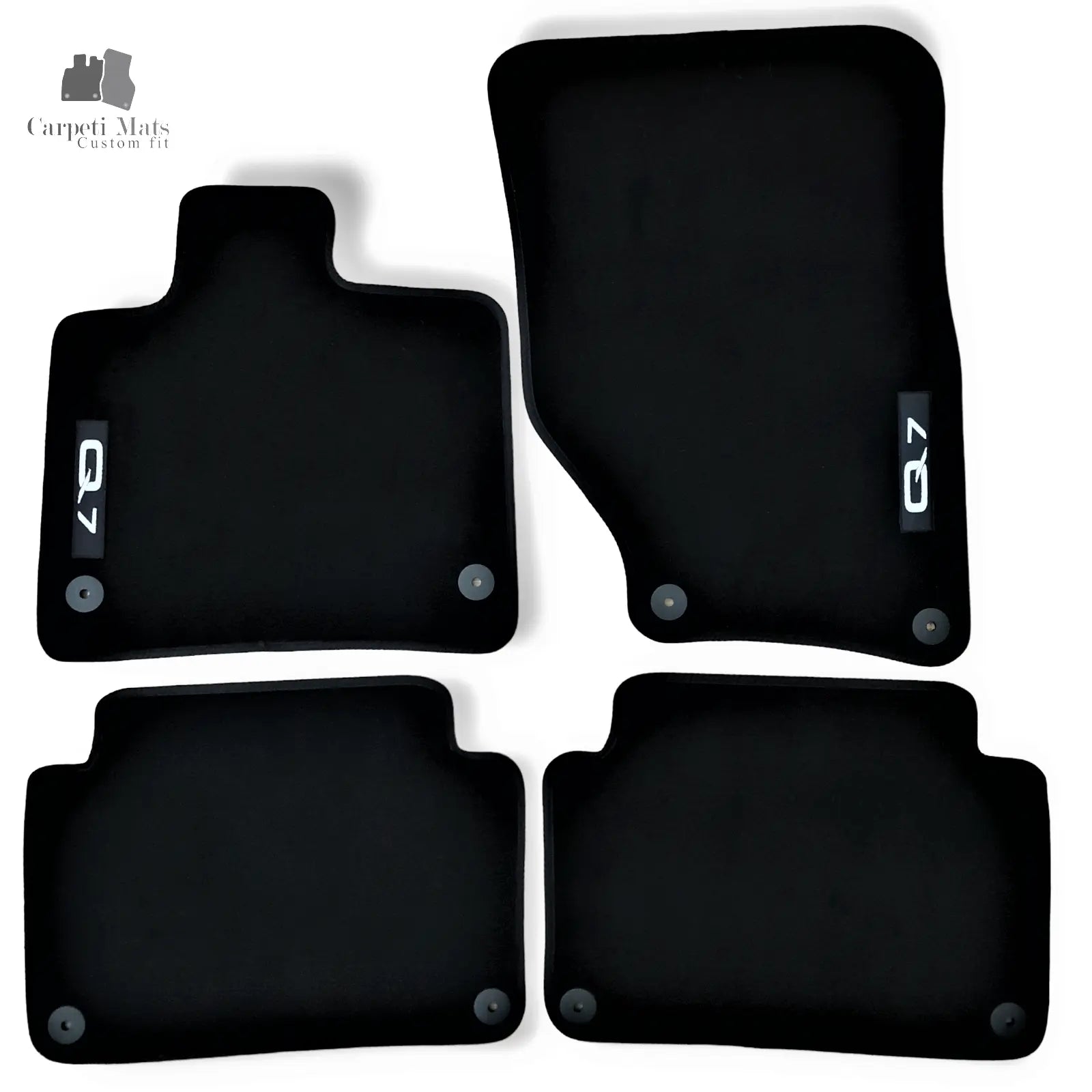 Carpet Car Floor Mats Velour for Audi Q7 03.2006-01.2015 logo - CarpetiMats Car Floor Mats Velour