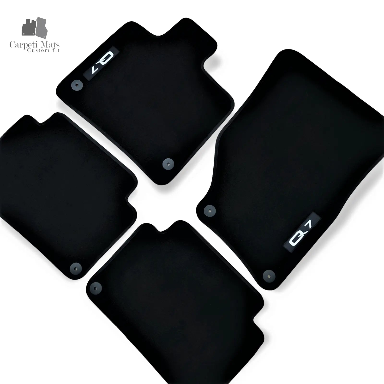 Carpet Car Floor Mats Velour for Audi Q7 03.2006-01.2015 logo - CarpetiMats Car Floor Mats Velour