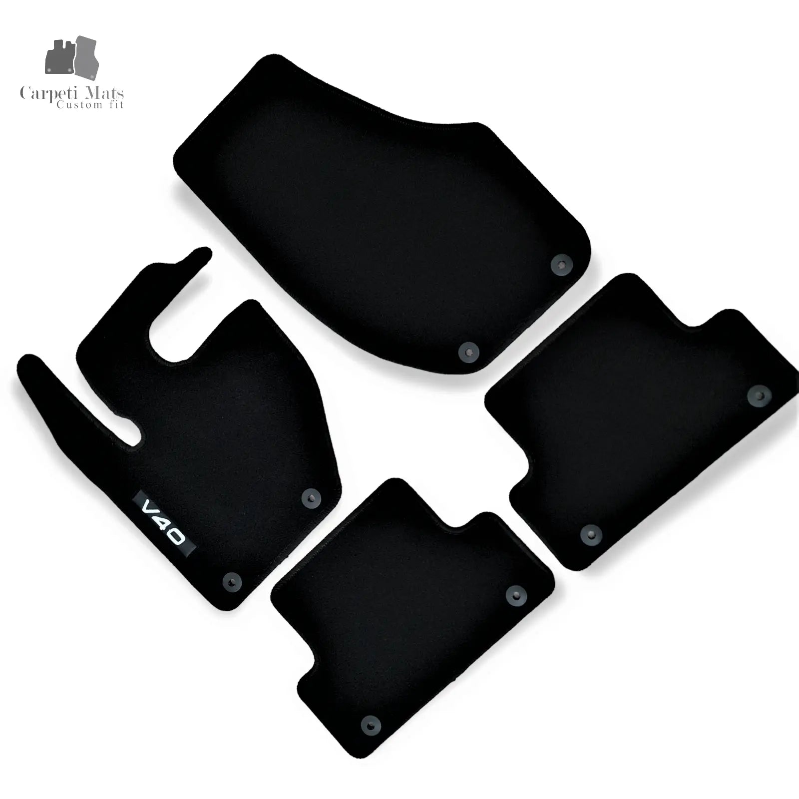 Carpet Car Floor Mats Velour for Volvo V40 01.2012-12.2019 logo Car Floor Mats Velour CarpetiMats