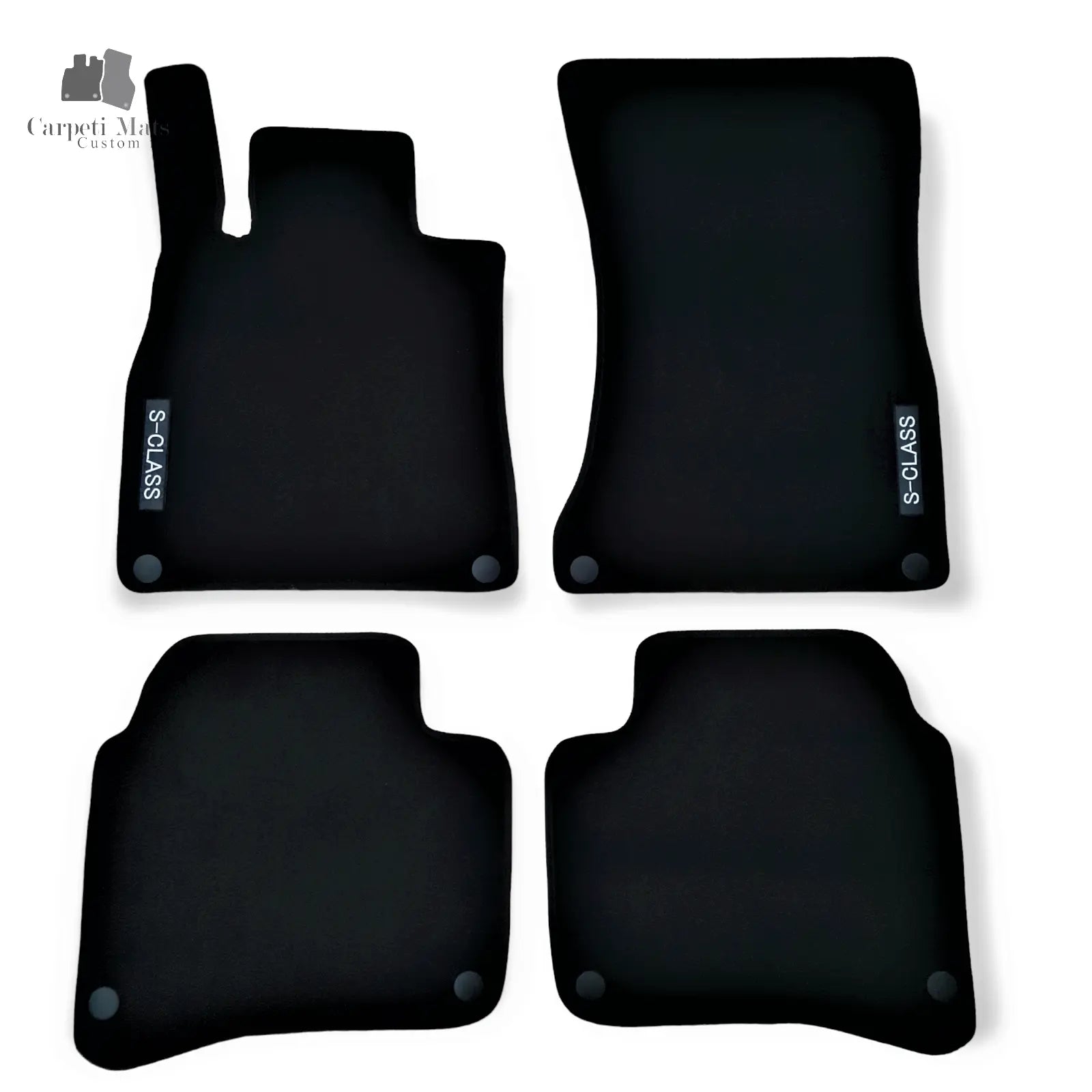 Carpet Car Floor Mats Velour for Mercedes S Class W222 05.2013-09.2020-LONG BASE logo Car Floor Mats Velour CarpetiMats