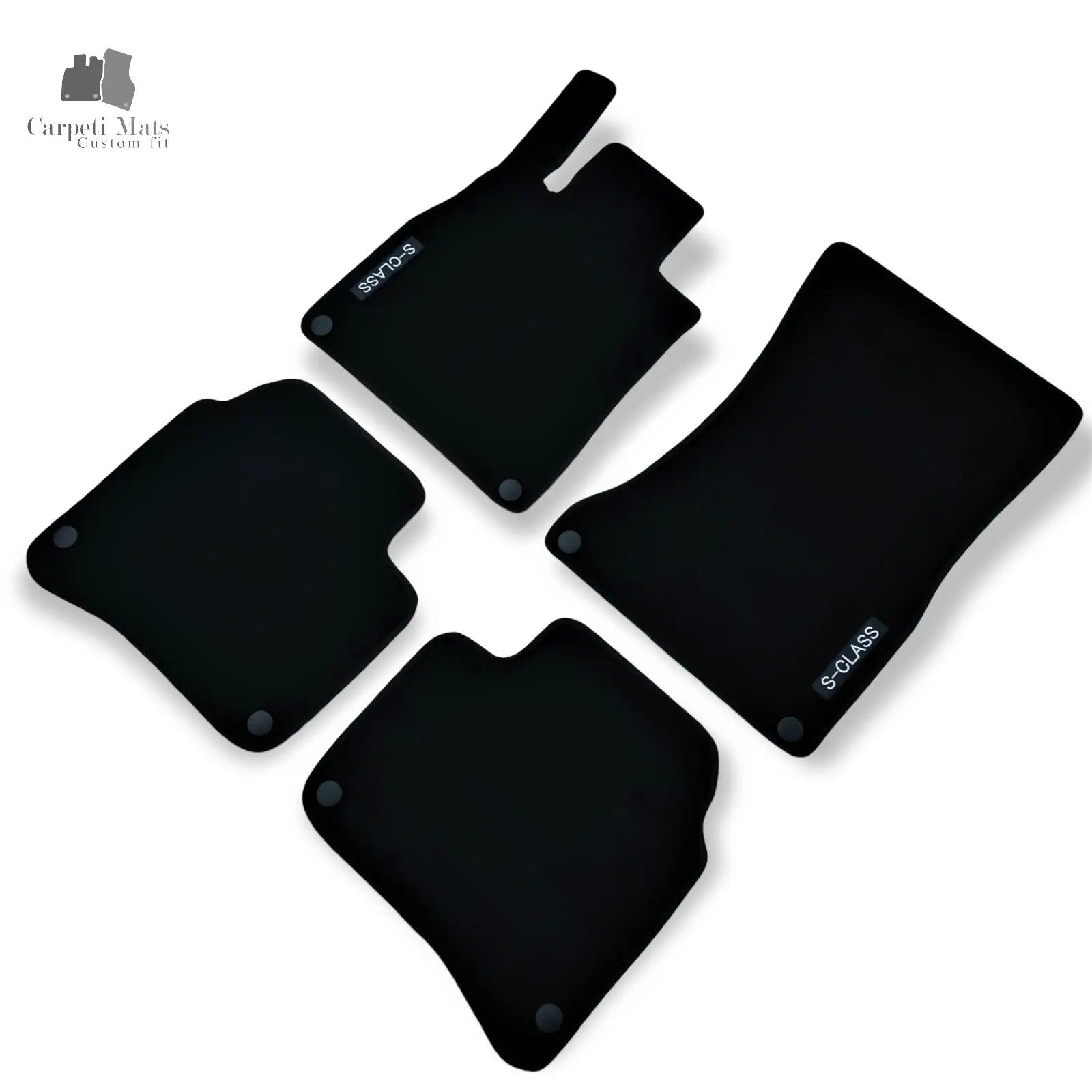 Carpet Car Floor Mats Velour for Mercedes S Class W222 05.2013-09.2020-LONG BASE logo Car Floor Mats Velour CarpetiMats