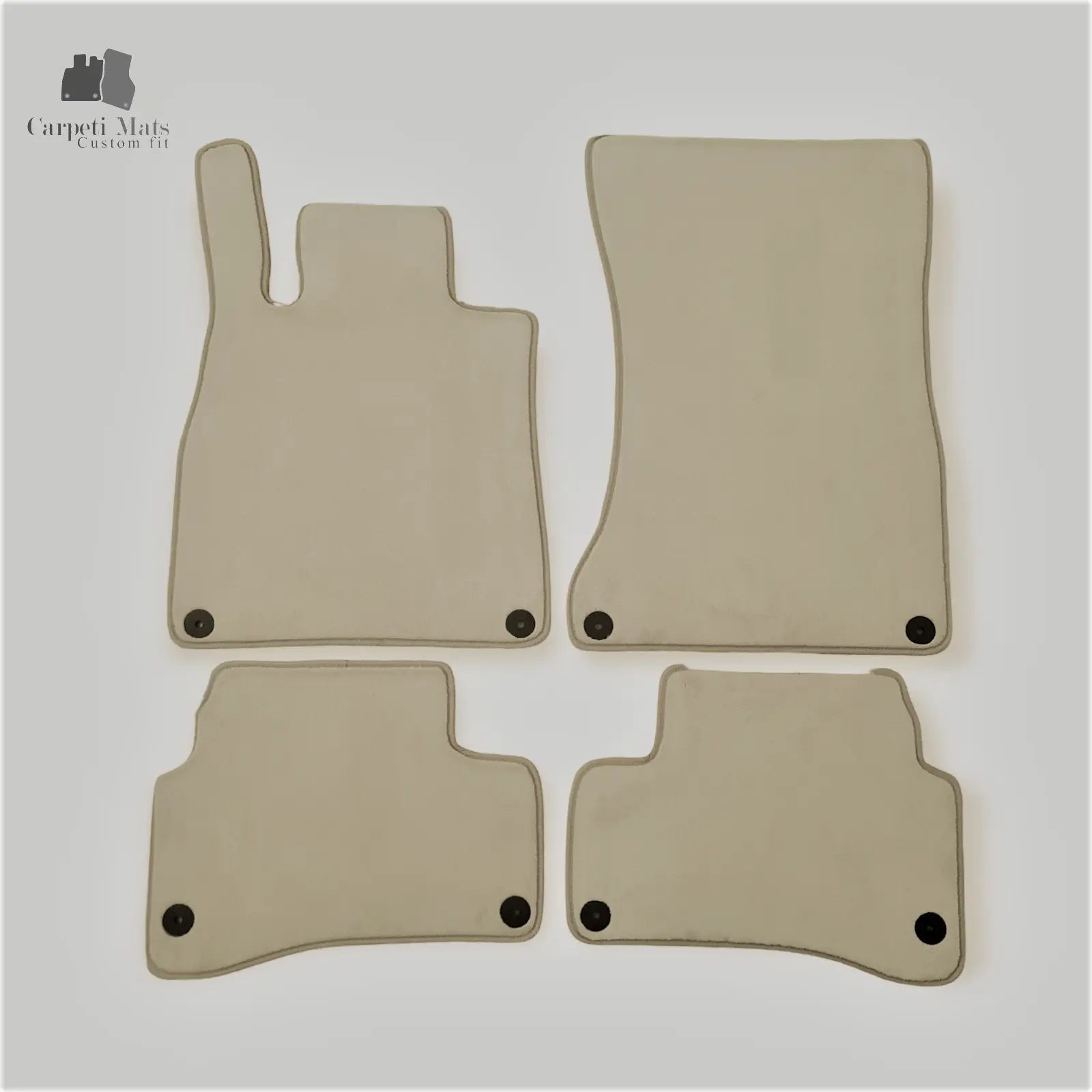 Carpet Car Floor Mats Velour for Mercedes S Class W222 05.2013-09.2020-SHORT BASE BEIGE Car Floor Mats Velour CarpetiMats