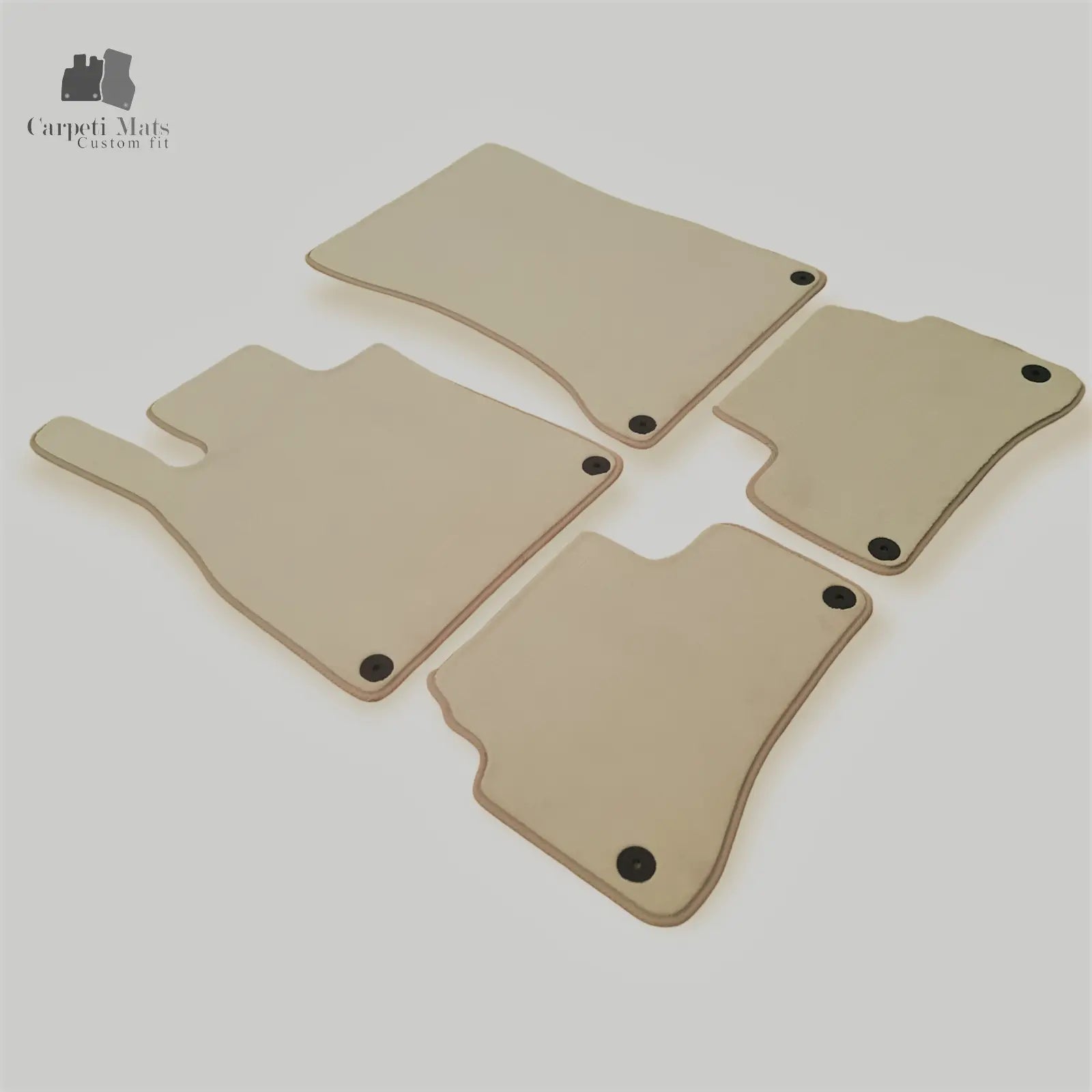 Carpet Car Floor Mats Velour for Mercedes S Class W222 05.2013-09.2020-SHORT BASE BEIGE Car Floor Mats Velour CarpetiMats