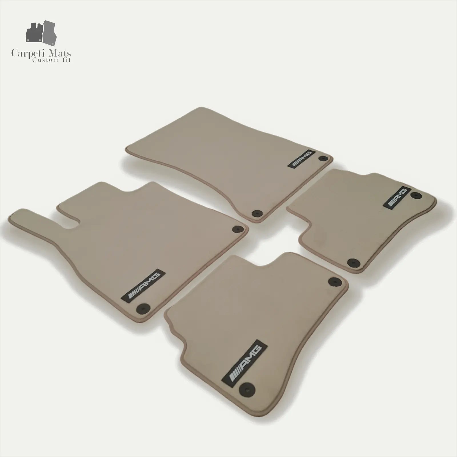 Carpet Car Floor Mats Velour for Mercedes S Class W222 05.2013-09.2020-SHORT BASE BEIGE AMG Car Floor Mats Velour CarpetiMats