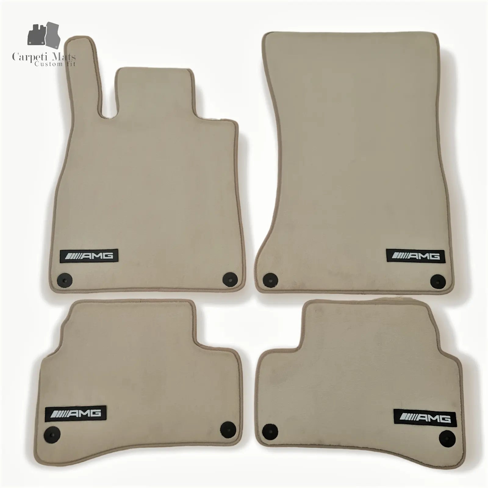 Carpet Car Floor Mats Velour for Mercedes S Class W222 05.2013-09.2020-SHORT BASE BEIGE AMG Car Floor Mats Velour CarpetiMats