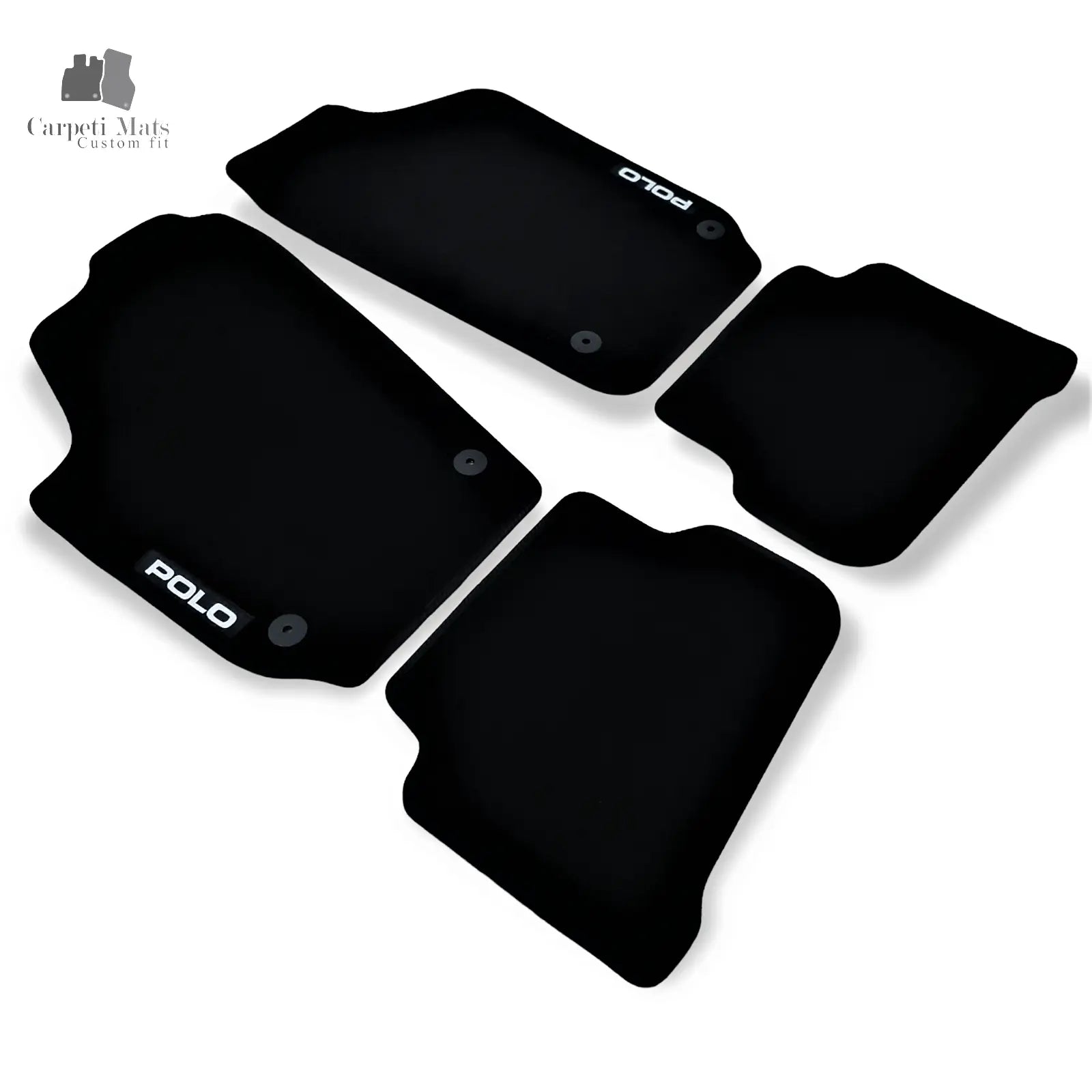 Carpet Car Floor Mats Velour for VW Polo 06.2009-09.2017 logo Car Floor Mats Velour CarpetiMats