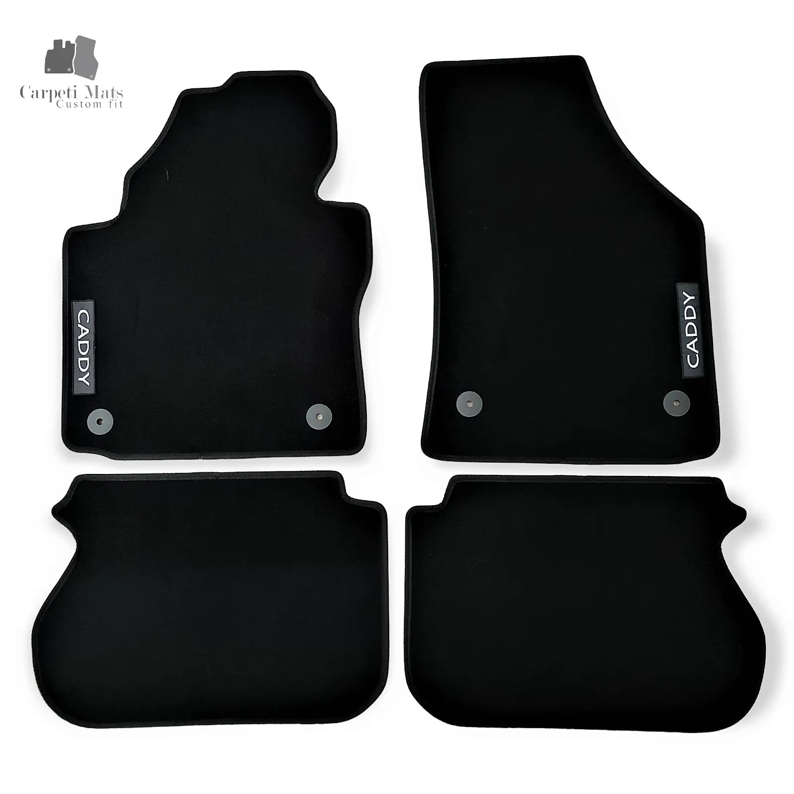 Carpet Car Floor Mats Velour for VW Caddy 2004-/2010->/Caddy facelift 2015-01.2020/Caddy Cross 2013-01.2020 logo Car Floor Mats Velour CarpetiMats