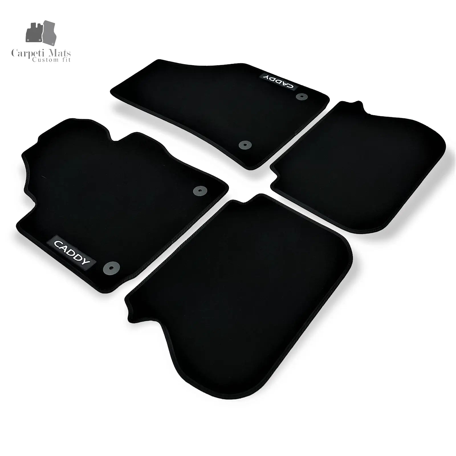 Carpet Car Floor Mats Velour for VW Caddy 2004-/2010->/Caddy facelift 2015-01.2020/Caddy Cross 2013-01.2020 logo Car Floor Mats Velour CarpetiMats