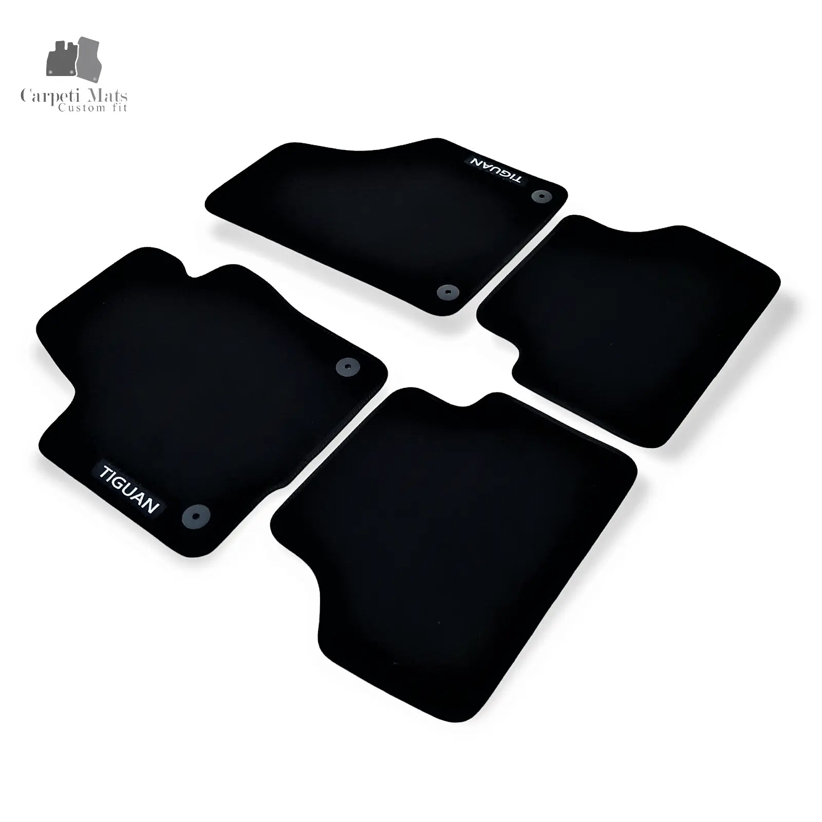 Carpet Car Floor Mats Velour for VW Tiguan 09.2007-03.2016 logo Car Floor Mats Velour CarpetiMats