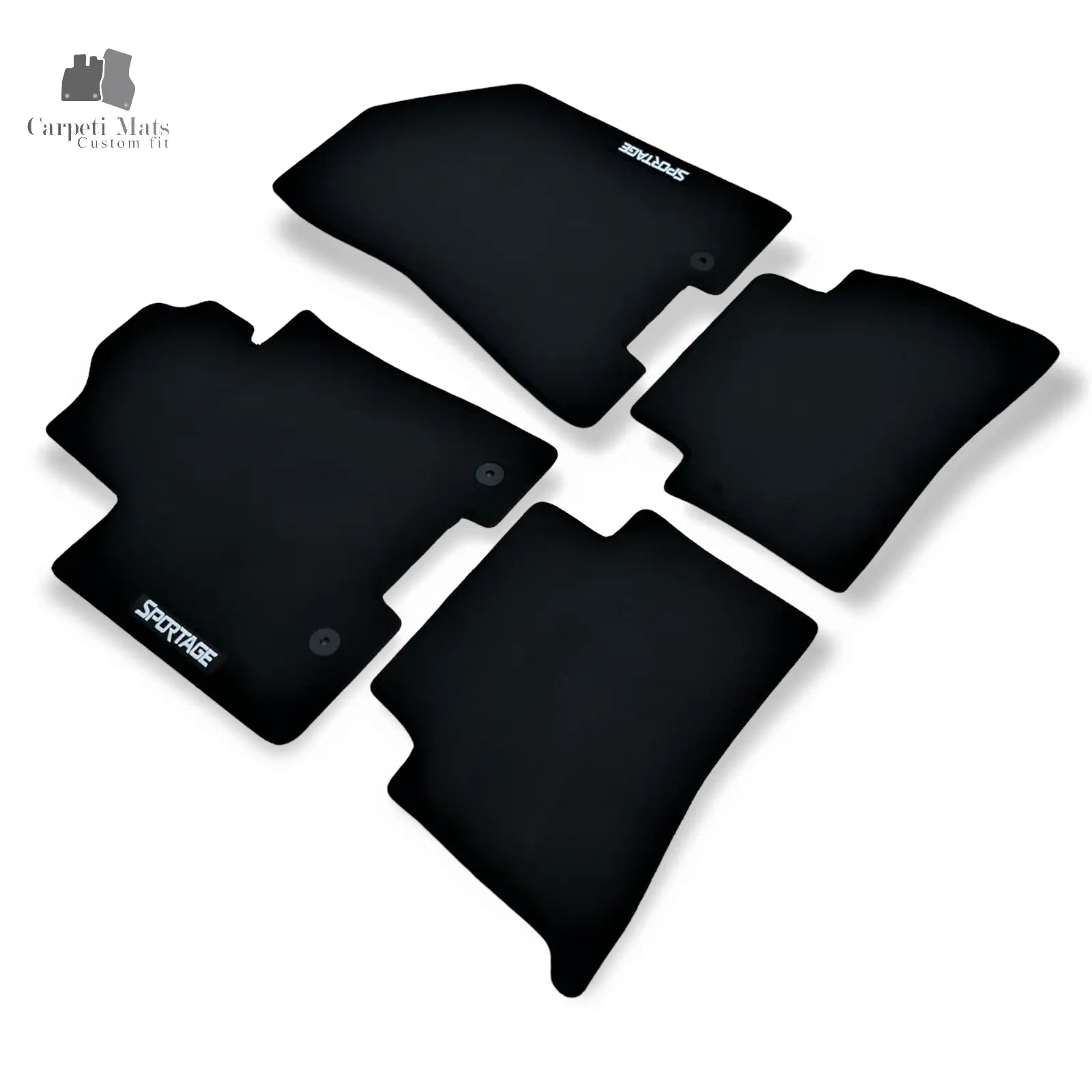 Carpet Car Floor Mats Velour for Kia Sportage 09.2015-08.2021 logo Car Floor Mats Velour CarpetiMats