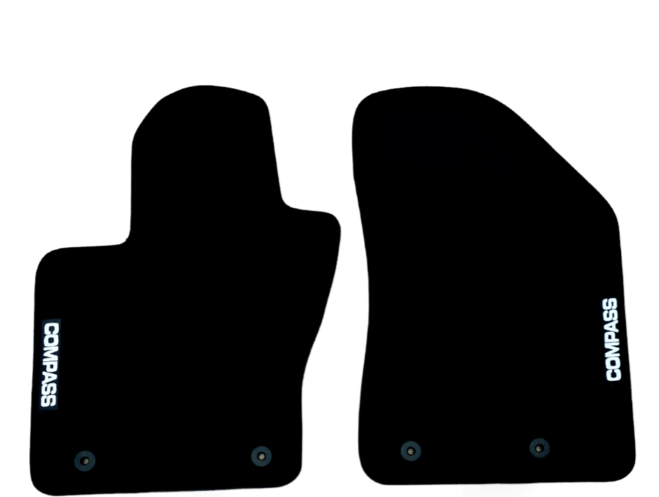 Front Car Floor Mats Velour For Jeep Compass 2 Waterproof Carpet Auto Liners 2pc
