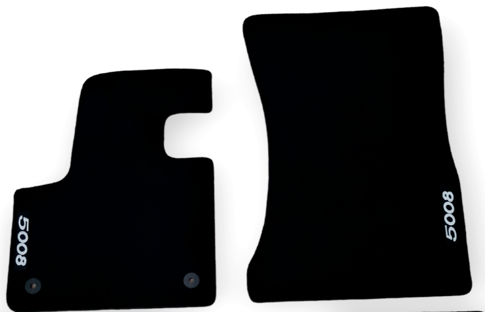 Front Car Floor Mats Velour For Peugeot 5008 Auto Liners Waterproof Carpet 2pcs