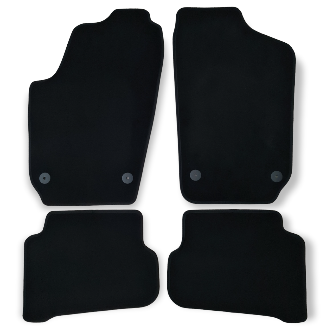 Velour Car Floor Mats For VW Polo Waterproof Black Carpet Rugs Auto Liners New