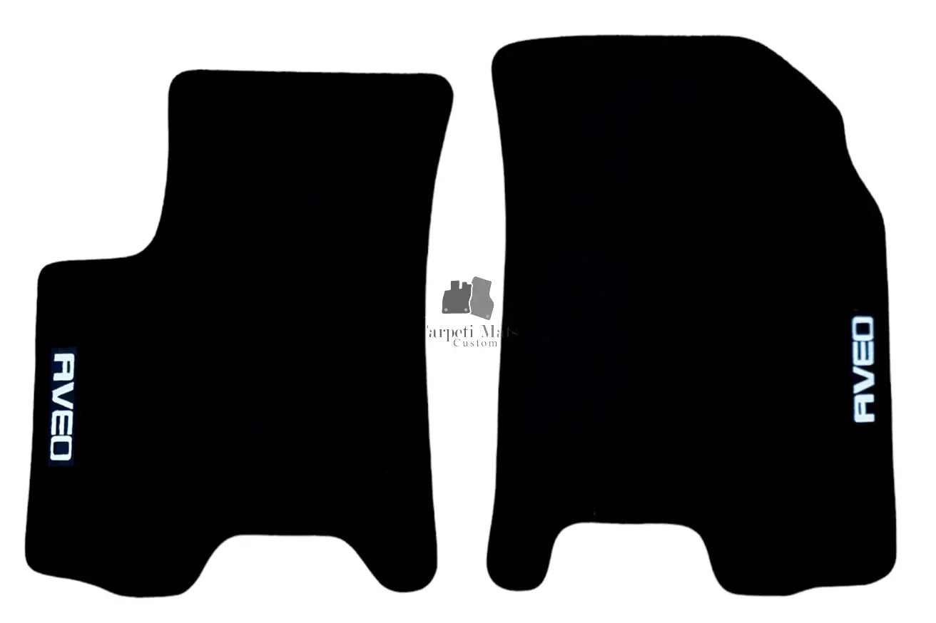 Car Floor Mats For Chevrolet Aveo Velour Waterproof Black Carpet Liners 2p FRONT