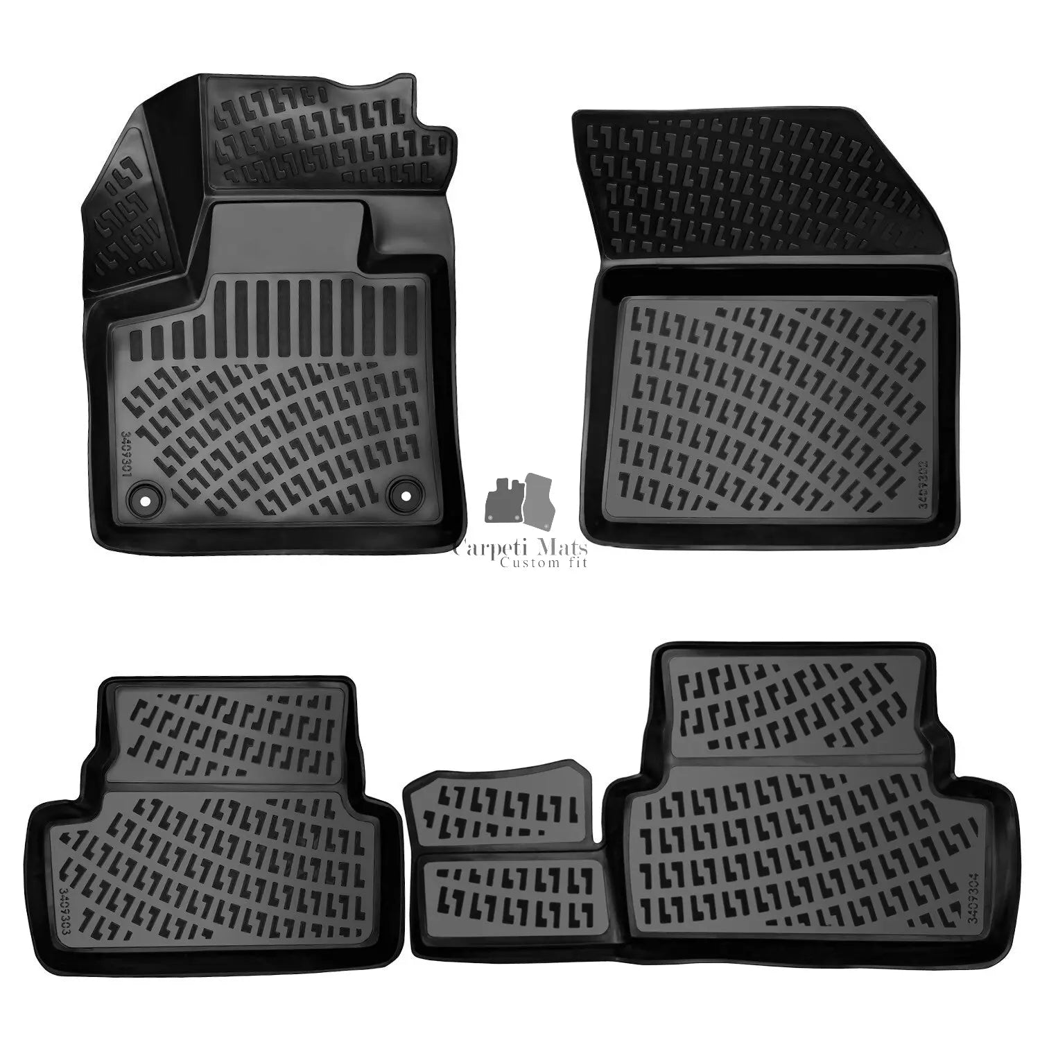 Car Floor Mats Liners For Peugeot 3008 2016-2023 All Season Heavy Duty 3D Rugs