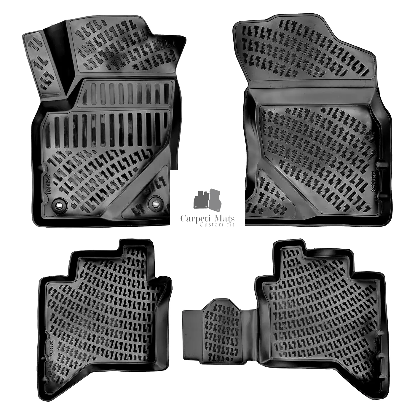 Car Floor Mats Liners For Toyota Hilux 2015-2017 All Season Heavy Duty Auto Rugs