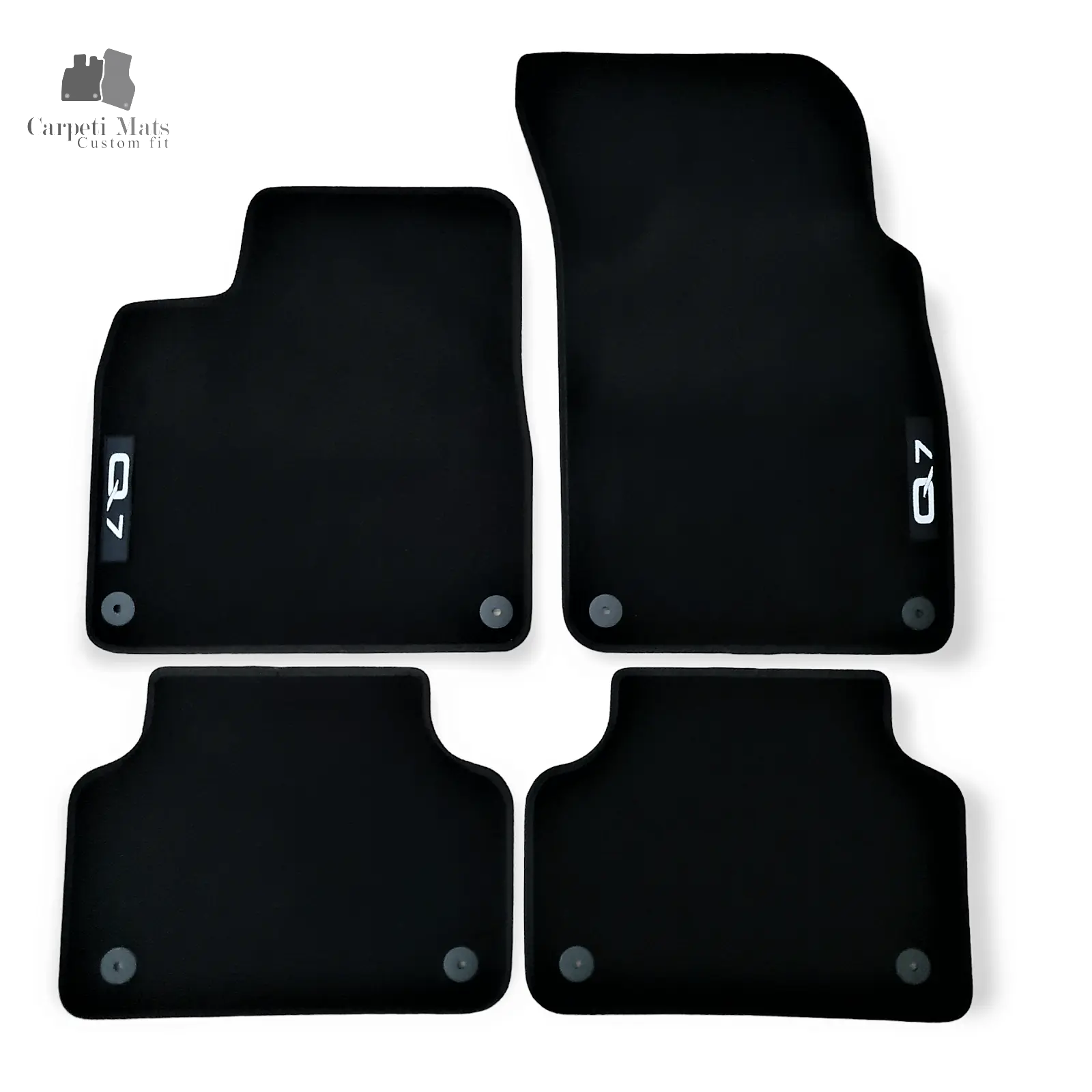 Carpet Car Floor Mats Velour for Audi Q7 01.2015-> logo