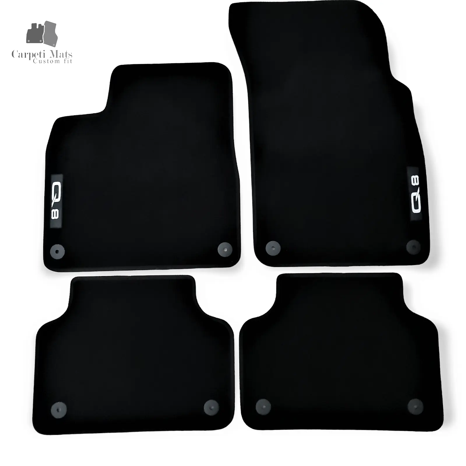 Carpet Car Floor Mats Velour for Audi Q8 08.2018 logo