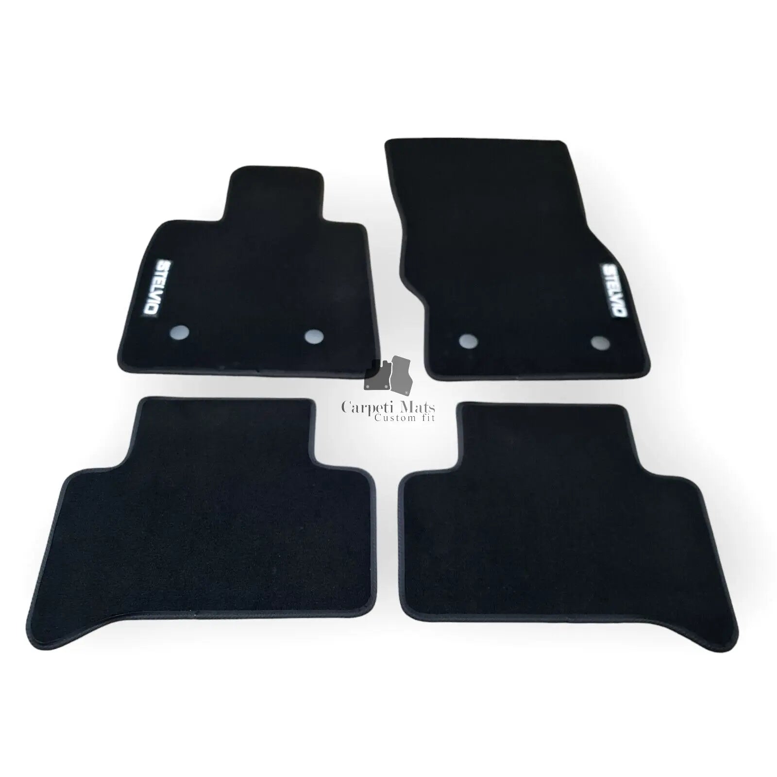 Car Floor Mats Velour For Alfa Romeo Stelvio Waterproof Black Carpet Liners New