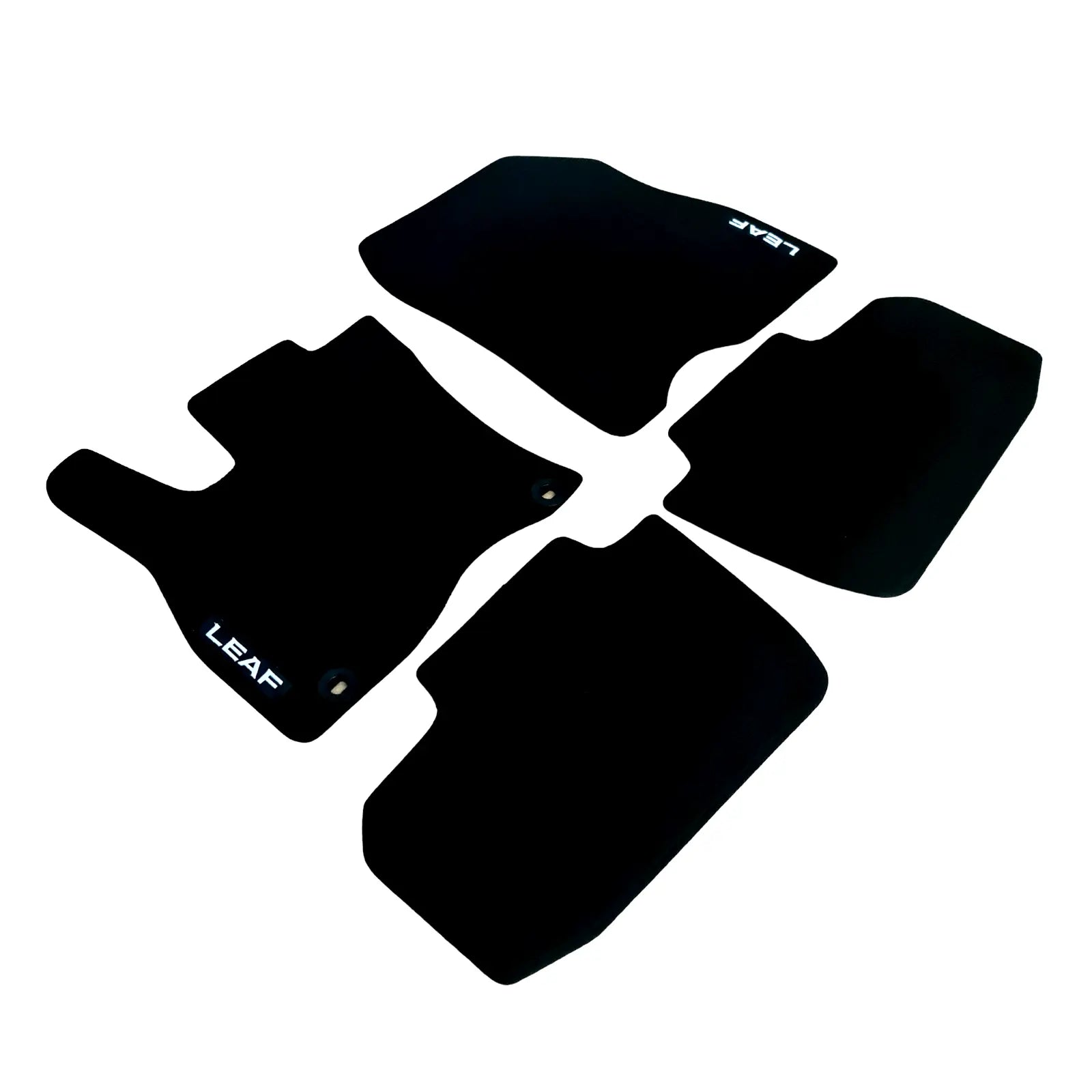 Car Floor Mats Velour For Nissan Leaf Waterproof Black Carpet Rugs Auto Liners