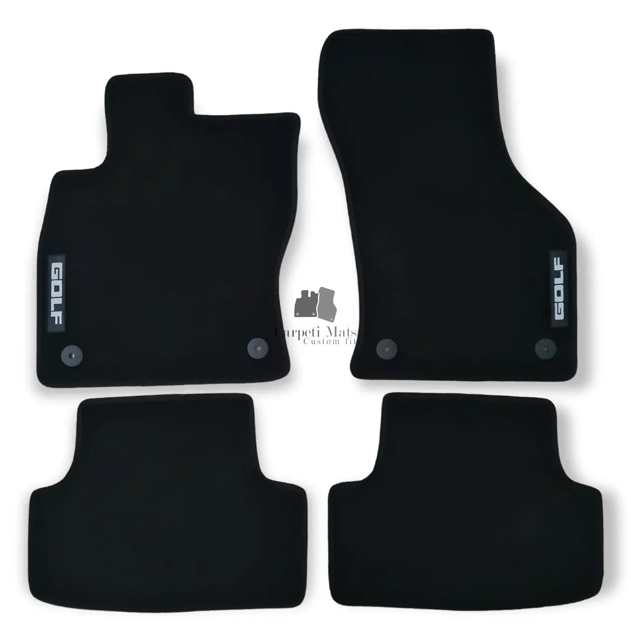 Car Floor Mats Velour For VW Golf Mk8 Waterproof Black Carpet Rugs Auto Liners