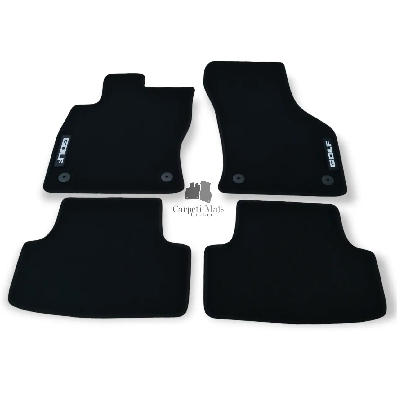 Car Floor Mats Velour For VW Golf Mk8 Waterproof Black Carpet Rugs Auto Liners
