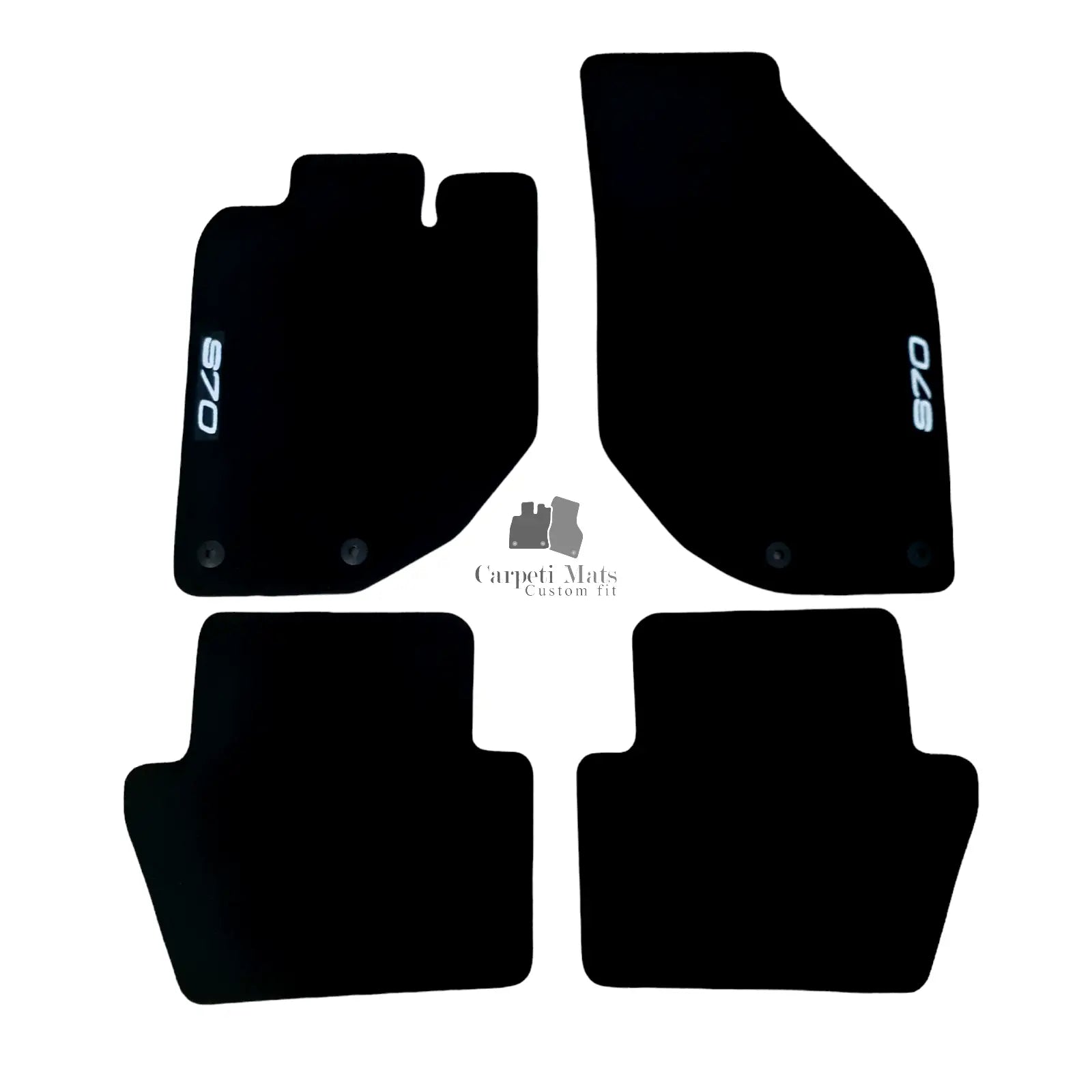 Car Floor Mats Velour For Volvo S70 Waterproof Black Carpet Rugs Auto Liners New