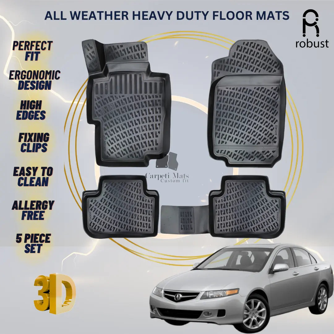 Floor Mats Liners For Acura TSX 2003-2009 All Weather Heavy Duty 3D Car Rugs New