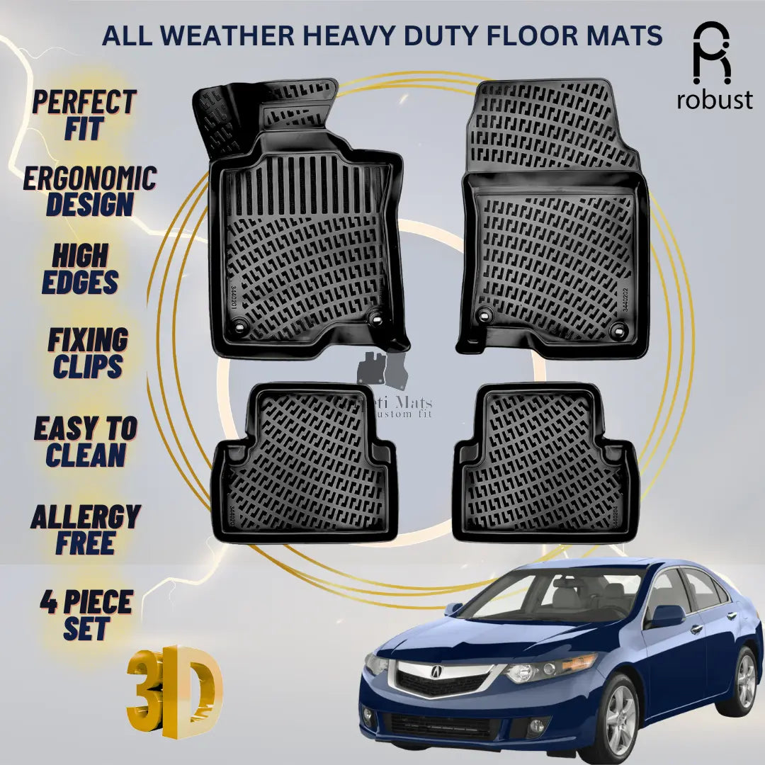 Floor Mats Liners For Acura TSX 2009-2014 All Weather Heavy Duty 3D Car Rugs New