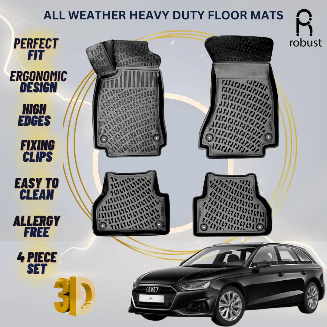 Floor Mats Liners For Audi A4 2020-2025 Avant All Weather Heavy Duty 3D Car Rugs