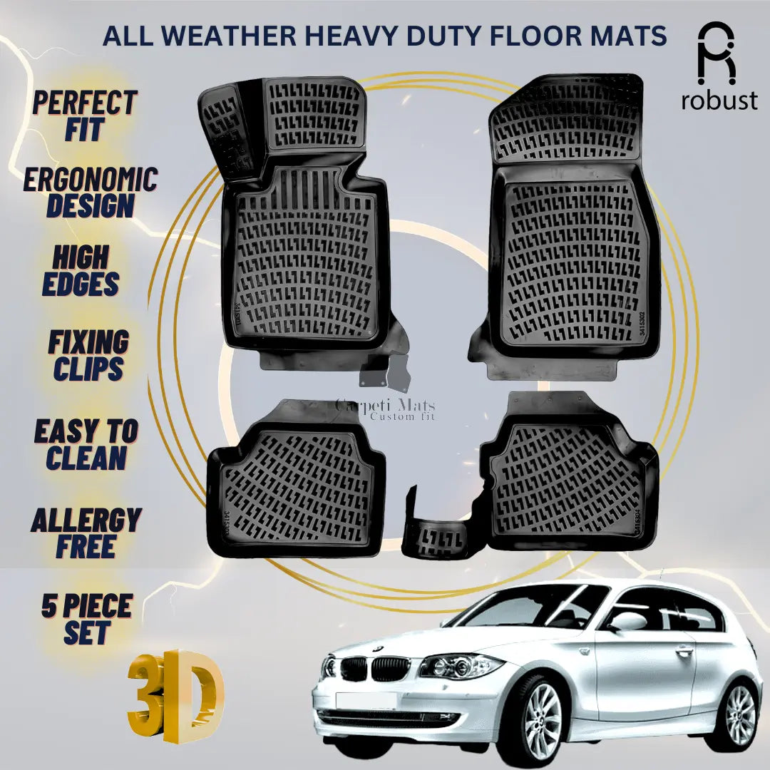 Floor Mats Liners For BMW 1 E87 2004-2011 All Weather Heavy Duty 3D Car Rugs New