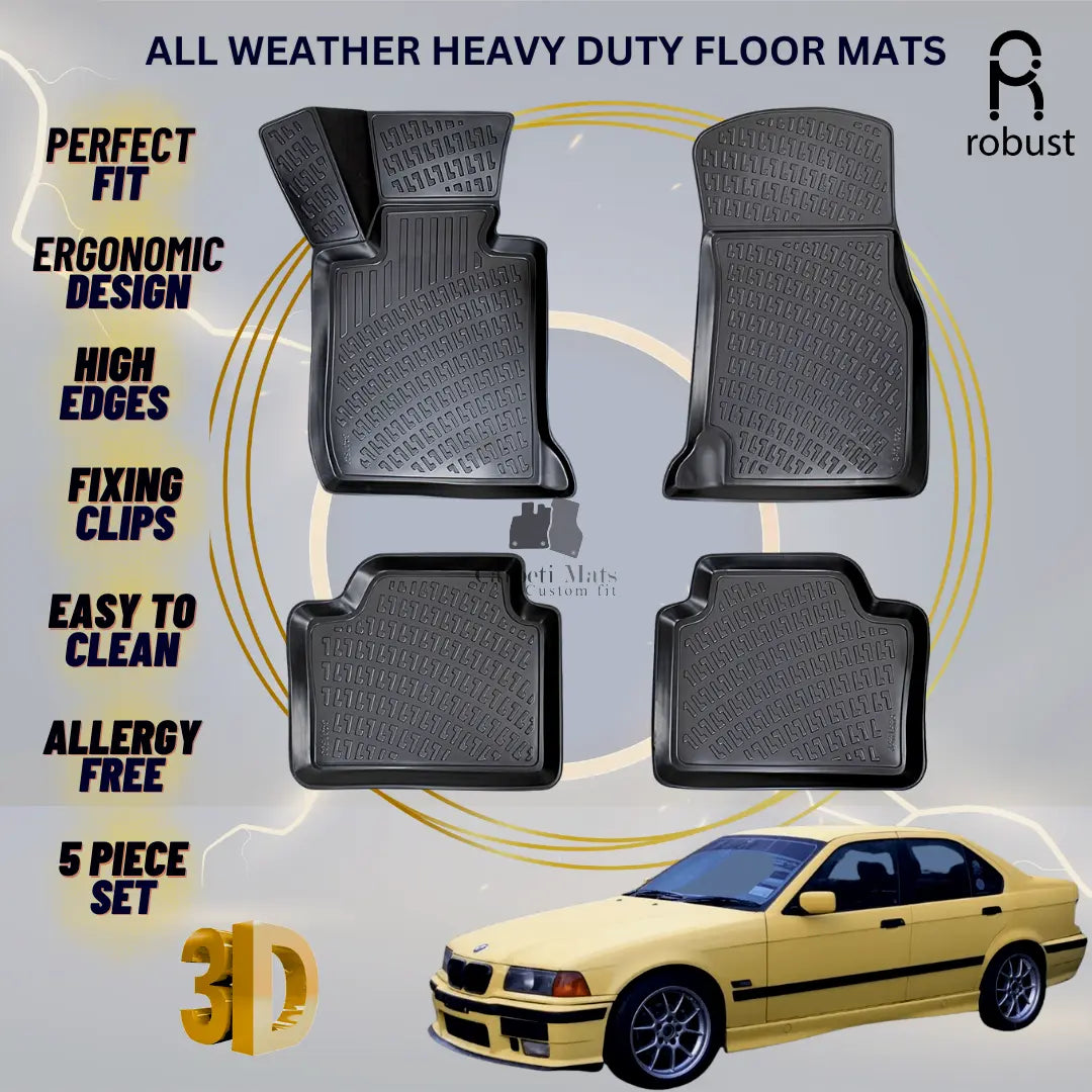 Floor Mats Liners For BMW 3 E36 1990-2000 All Weather Heavy Duty 3D Car Rugs New