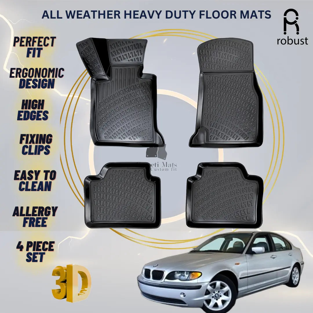 Floor Mats Liners For BMW 3 E46 1998-2005 All Weather Heavy Duty 3D Car Rugs New